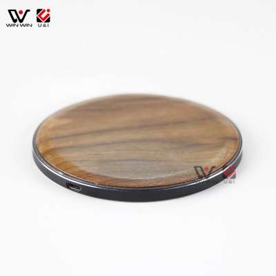 Hot Sale Bamboo Wooden Fast Metal Wireless Charger for Samsung Note 8 for iPhone 8