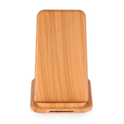 Wooden Wireless Charger Stand Phone Holder Custom Logo Mobile Phone Wireless Fast Charger